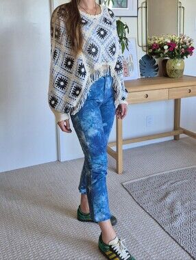 AG Mari High Waist Slim Straight Jeans – Abstract Tie Dye 🤍